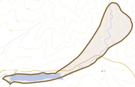 字峠下とその周辺の地図。町の範囲を重ねている