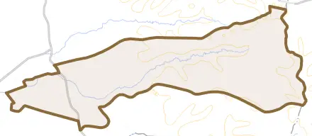 字豊丘とその周辺の地図。町の範囲を重ねている