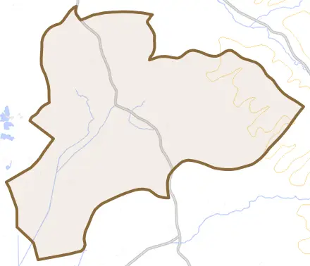 字豊沢とその周辺の地図。町の範囲を重ねている