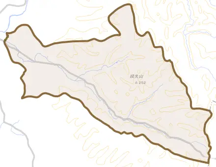 字宇隆とその周辺の地図。町の範囲を重ねている