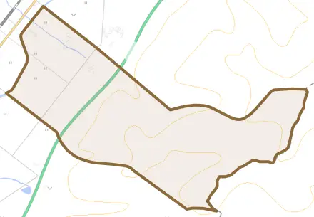 光珠内町東山とその周辺の地図。町の範囲を重ねている