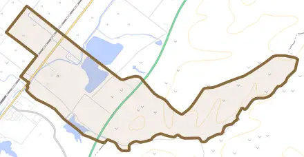 光珠内町南とその周辺の地図。町の範囲を重ねている