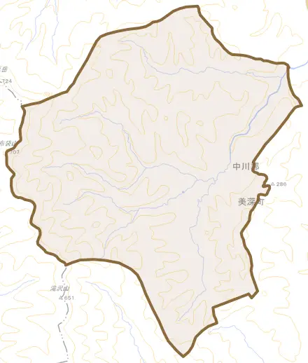 字報徳とその周辺の地図。町の範囲を重ねている