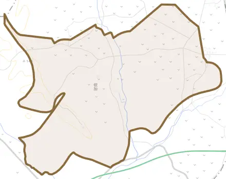 幌加とその周辺の地図。町の範囲を重ねている