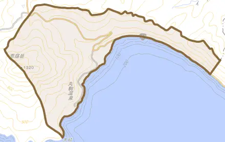 幌美内とその周辺の地図。町の範囲を重ねている