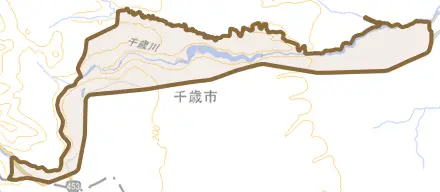 水明郷とその周辺の地図。町の範囲を重ねている