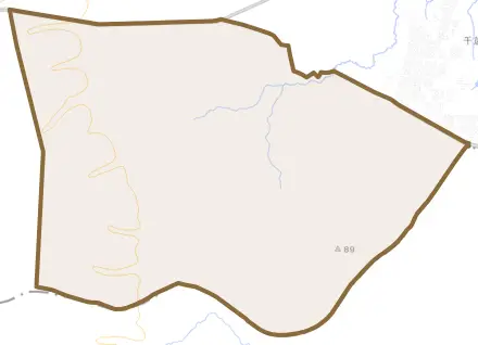 藤の沢とその周辺の地図。町の範囲を重ねている
