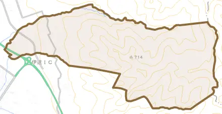 乾町とその周辺の地図。町の範囲を重ねている