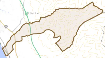 北稀府町とその周辺の地図。町の範囲を重ねている