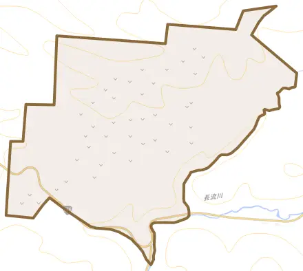 大滝区清陵町とその周辺の地図。町の範囲を重ねている