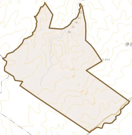 大滝区優徳町とその周辺の地図。町の範囲を重ねている