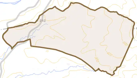 志門気町とその周辺の地図。町の範囲を重ねている