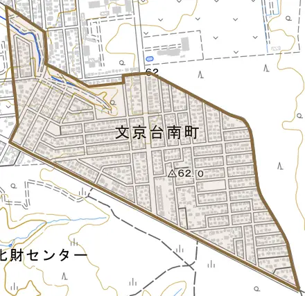 文京台南町とその周辺の地図。町の範囲を重ねている