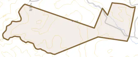 千代田とその周辺の地図。町の範囲を重ねている