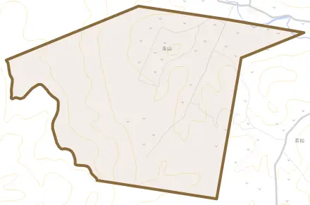 美山とその周辺の地図。町の範囲を重ねている