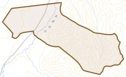 白滝支湧別とその周辺の地図。町の範囲を重ねている