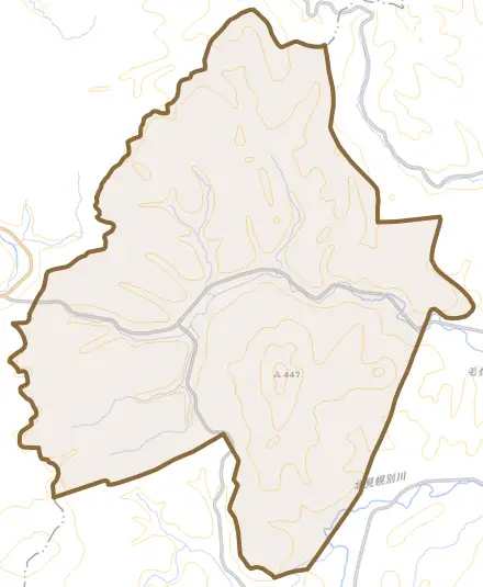 歌登毛登別とその周辺の地図。町の範囲を重ねている