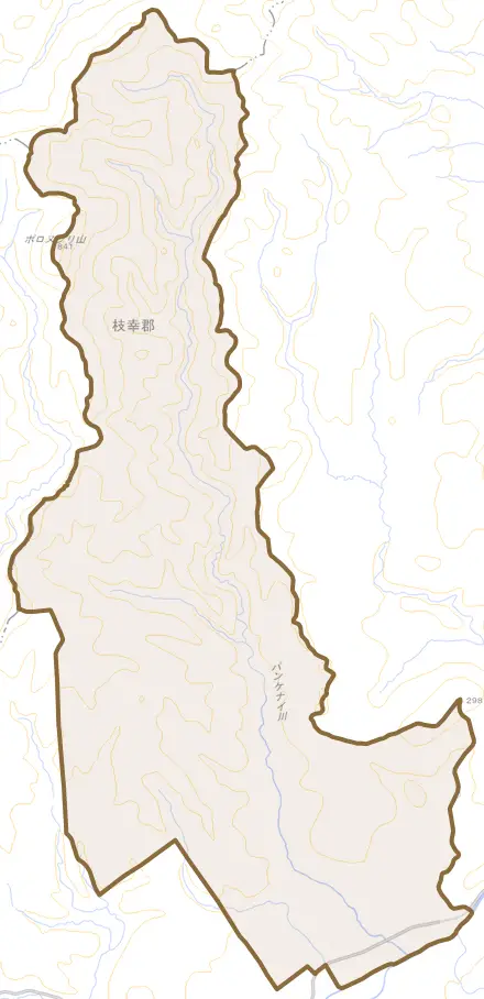 歌登パンケナイとその周辺の地図。町の範囲を重ねている