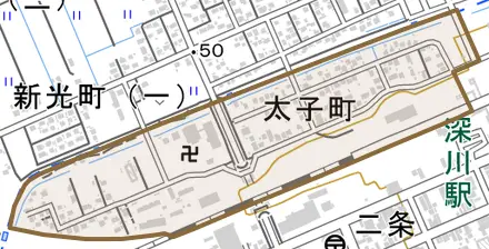 太子町とその周辺の地図。町の範囲を重ねている