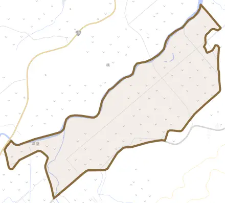 字常盤とその周辺の地図。町の範囲を重ねている
