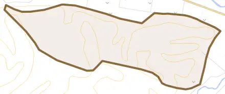 字上豊似とその周辺の地図。町の範囲を重ねている