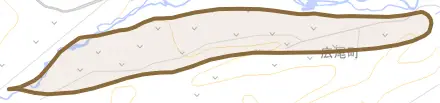 字ヲソウシとその周辺の地図。町の範囲を重ねている