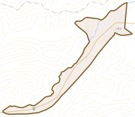 字上トヨイ基線とその周辺の地図。町の範囲を重ねている