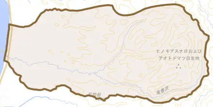 字椴川町とその周辺の地図。町の範囲を重ねている