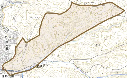 字萩ノ岱とその周辺の地図。町の範囲を重ねている