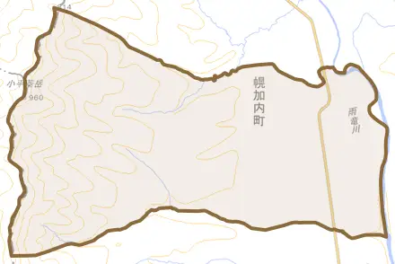 字政和第三とその周辺の地図。町の範囲を重ねている