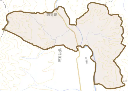 字新富とその周辺の地図。町の範囲を重ねている