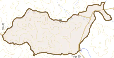字添牛内とその周辺の地図。町の範囲を重ねている