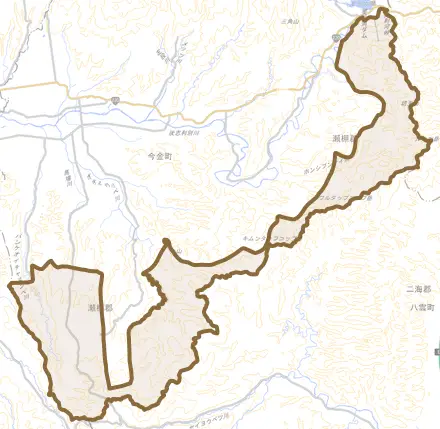 字日進とその周辺の地図。町の範囲を重ねている