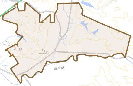 上志文町とその周辺の地図。町の範囲を重ねている