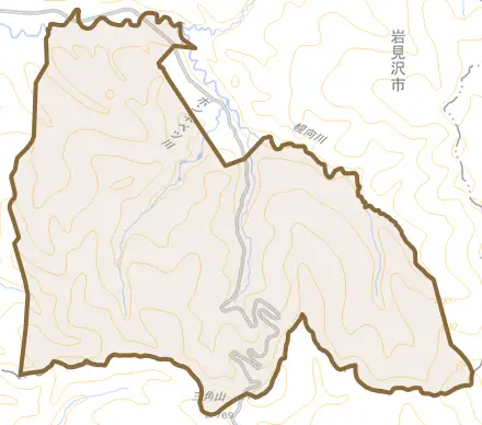 栗沢町万字大平とその周辺の地図。町の範囲を重ねている