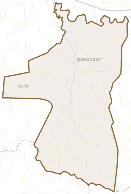 栗沢町美流渡若葉町とその周辺の地図。町の範囲を重ねている