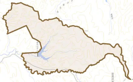 毛陽町とその周辺の地図。町の範囲を重ねている