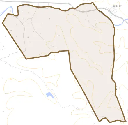 栗沢町宮村とその周辺の地図。町の範囲を重ねている