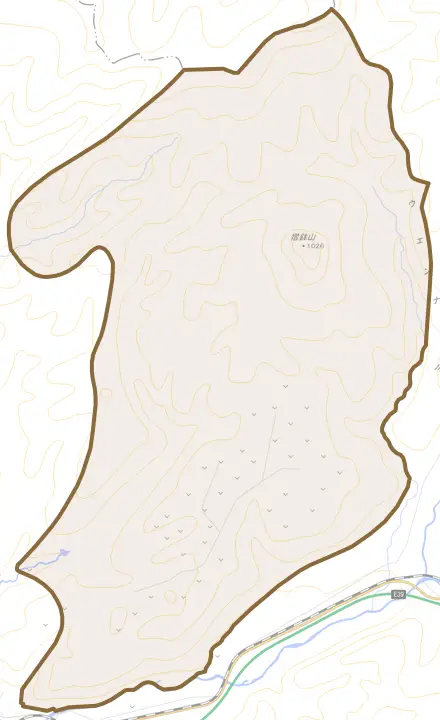 字豊原とその周辺の地図。町の範囲を重ねている