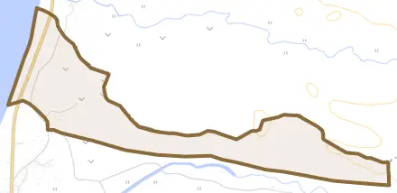 字内郷とその周辺の地図。町の範囲を重ねている