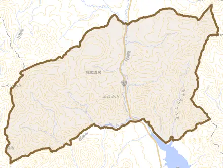 字幌加とその周辺の地図。町の範囲を重ねている