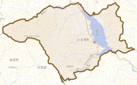 字ぬかびら源泉郷とその周辺の地図。町の範囲を重ねている