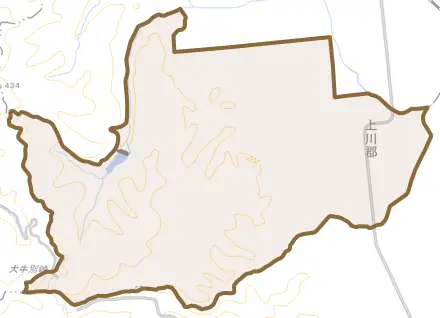 南桜町とその周辺の地図。町の範囲を重ねている
