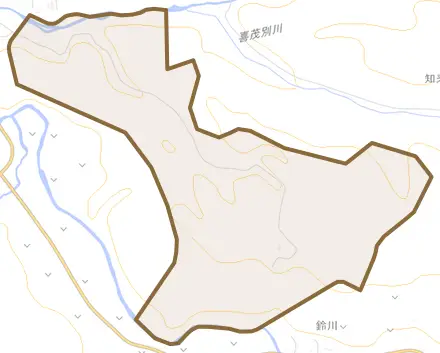 字富士見台とその周辺の地図。町の範囲を重ねている