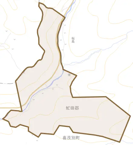 字栄とその周辺の地図。町の範囲を重ねている
