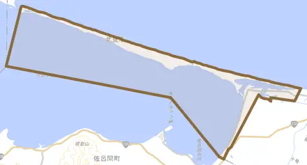 常呂町字栄浦とその周辺の地図。町の範囲を重ねている
