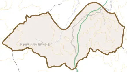 字美園とその周辺の地図。町の範囲を重ねている