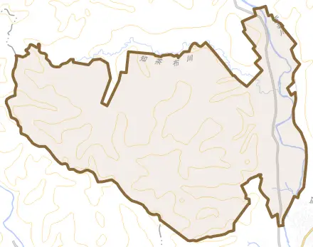 阿寒町上舌辛とその周辺の地図。町の範囲を重ねている