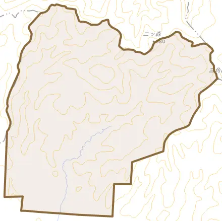 字末広とその周辺の地図。町の範囲を重ねている