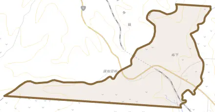 字峠下とその周辺の地図。町の範囲を重ねている